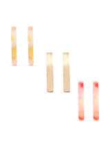 Women's Pink Resin Hoop Earring - Set of 3