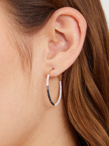 Women's Mini Beaded Hoop Earrings