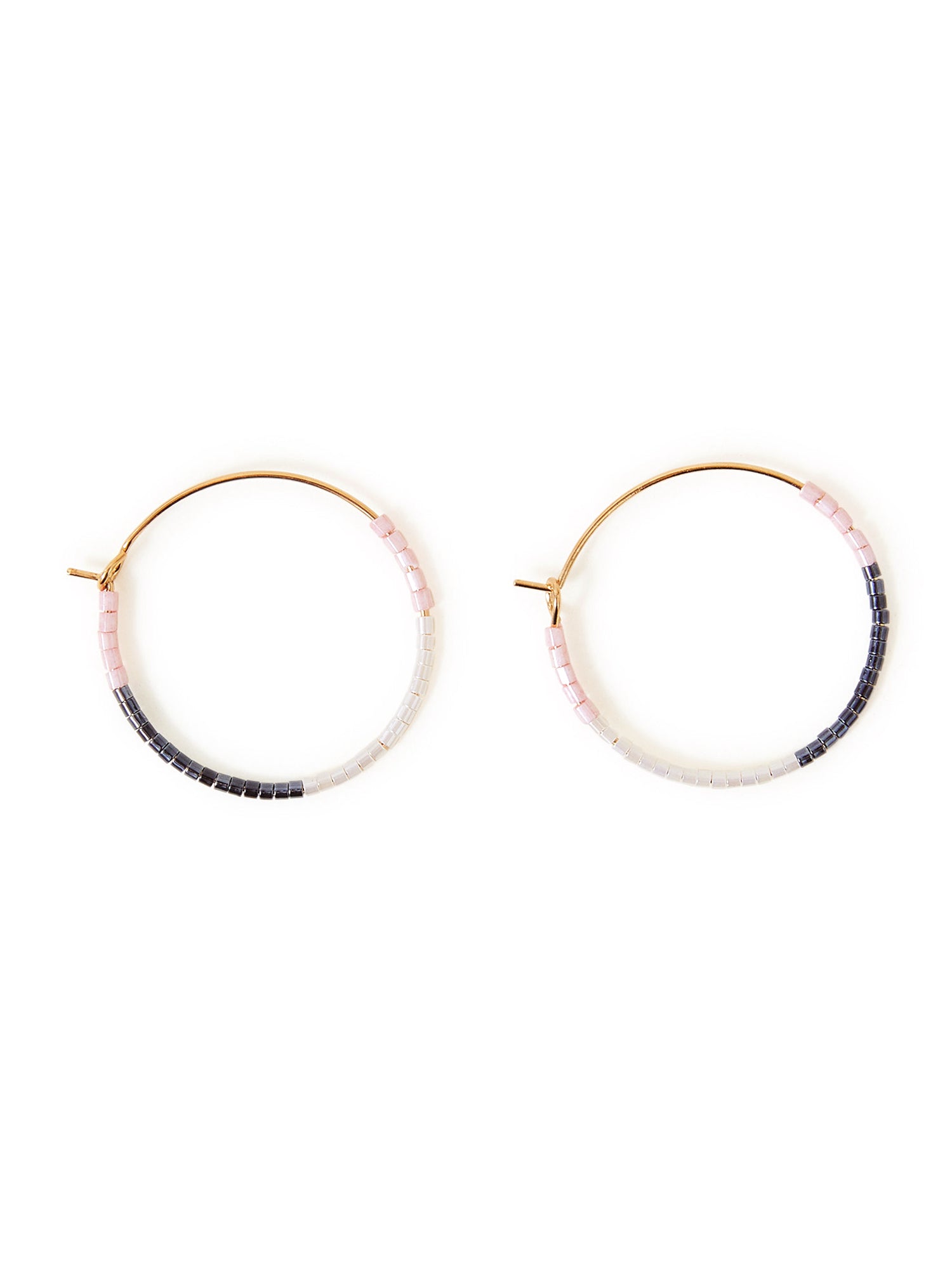 Women's Mini Beaded Hoop Earrings