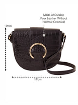 Women's Black Casual Solid Sling Bag