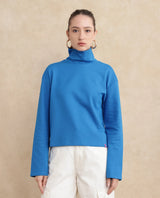 Women's Blue Casual Full Sleeves Top