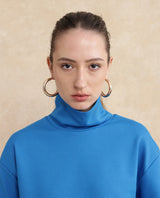 Women's Blue Casual Full Sleeves Top