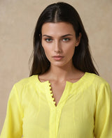 Women's Yellow Casual Full Sleeves Top
