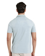 Men's Blue Casual Regular Fit Solid Half Sleeves Polo Tshirt