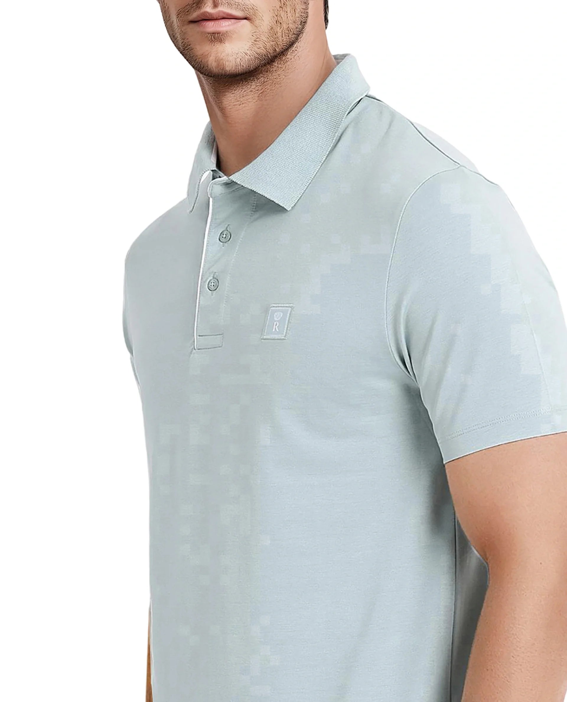 Men's Blue Casual Regular Fit Solid Half Sleeves Polo Tshirt
