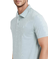 Men's Blue Casual Regular Fit Solid Half Sleeves Polo Tshirt