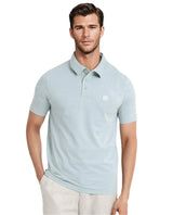 Men's Blue Casual Regular Fit Solid Half Sleeves Polo Tshirt