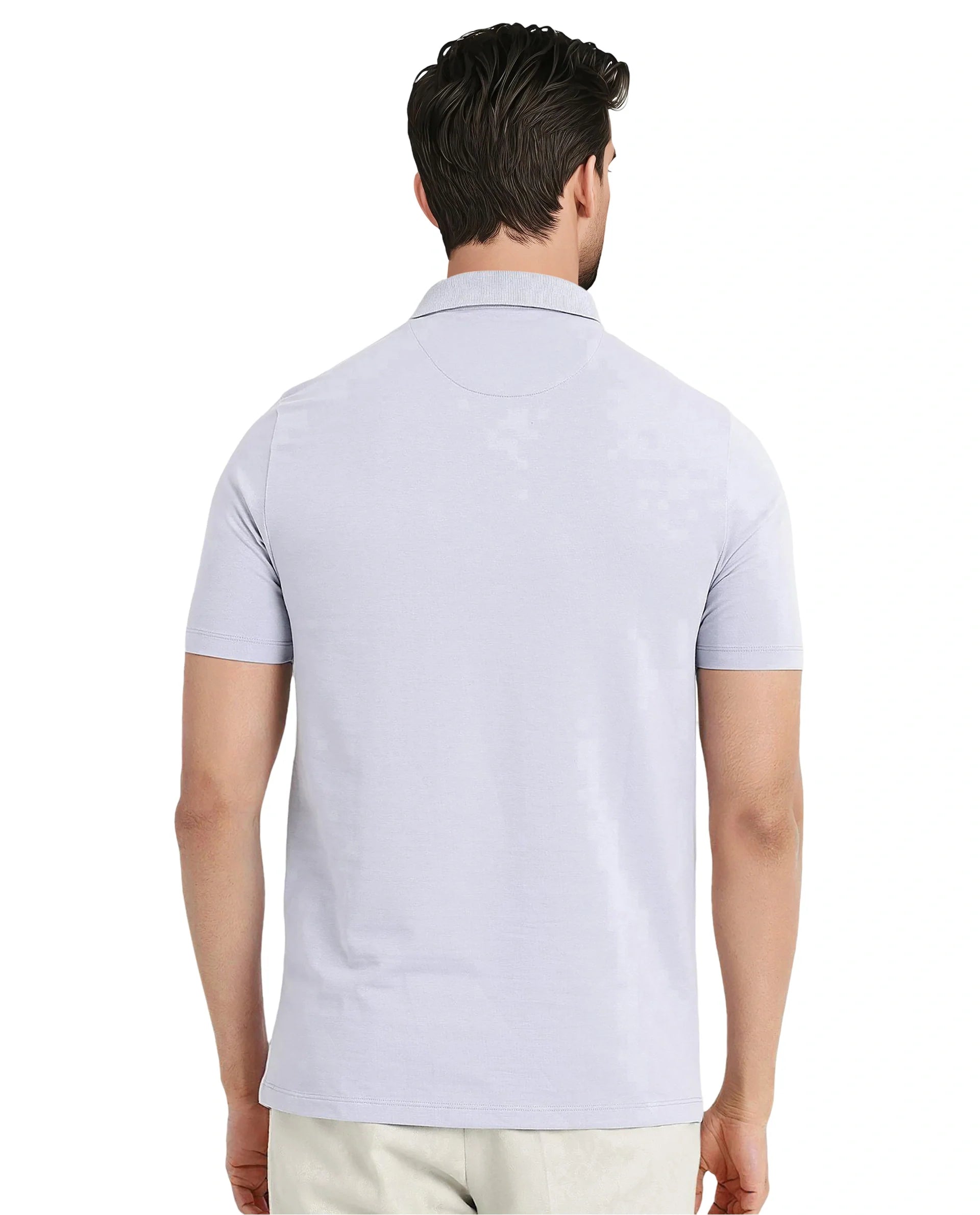 Men's Blue Casual Regular Fit Solid Half Sleeves Polo Tshirt
