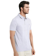 Men's Blue Casual Regular Fit Solid Half Sleeves Polo Tshirt