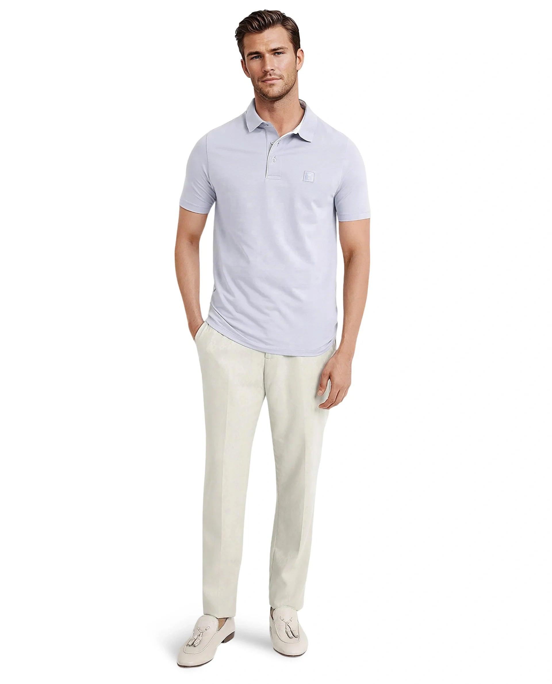 Men's Blue Casual Regular Fit Solid Half Sleeves Polo Tshirt