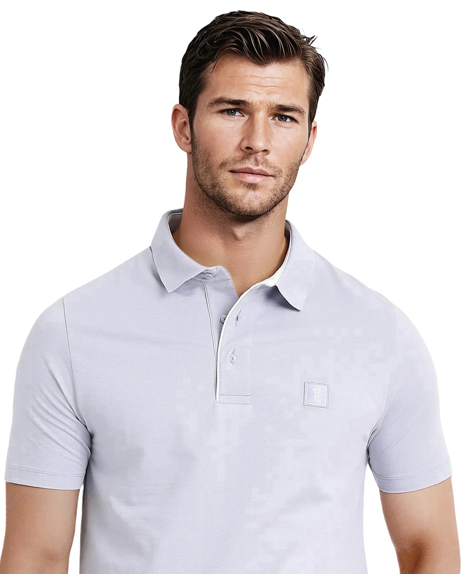 Men's Blue Casual Regular Fit Solid Half Sleeves Polo Tshirt