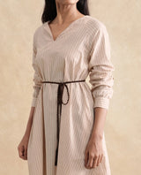 Women's Beige Casual Full Sleeves Dress