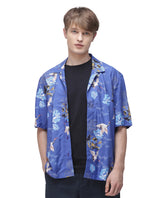 Men's Blue Casual Regular Fit Printed Half Sleeves Shirt
