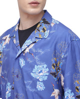 Men's Blue Casual Regular Fit Printed Half Sleeves Shirt