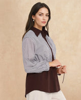 Women's Brown Casual Full Sleeves Top