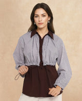 Women's Brown Casual Full Sleeves Top