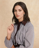 Women's Brown Casual Full Sleeves Top