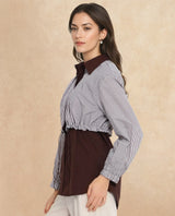 Women's Brown Casual Full Sleeves Top