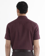 Men's Red Casual Regular Fit Solid Half Sleeves Shirt