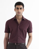Men's Red Casual Regular Fit Solid Half Sleeves Shirt