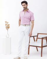 Men's Pink Casual Regular Fit Solid Half Sleeves Shirt
