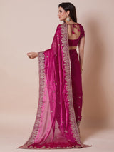 Women's Pink Festive Saree