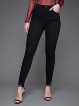 Women's Black Skinny Fit High Rise Denim Jeans