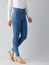 Women's Blue Skinny High Rise Regular Denim Jeans