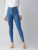 Women's Blue Skinny High Rise Regular Denim Jeans