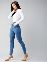 Women's Blue Skinny High Rise Regular Denim Jeans