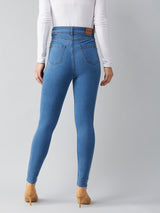 Women's Blue Skinny High Rise Regular Denim Jeans