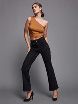 Women's Black Bootcut High Rise Regular Denim Jeans