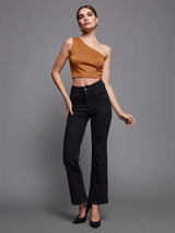 Women's Black Bootcut High Rise Regular Denim Jeans