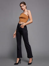 Women's Black Bootcut High Rise Regular Denim Jeans