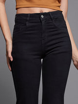 Women's Black Bootcut High Rise Regular Denim Jeans