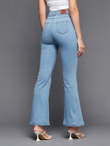 Women's Blue Bootcut High Rise Regular Denim Jeans