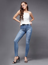 Women's Blue Skinny High Rise Regular Denim Jeans
