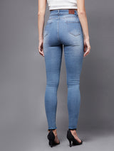 Women's Blue Skinny High Rise Regular Denim Jeans