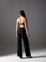 Women's Black Wide Leg High Rise Regular Denim Jeans