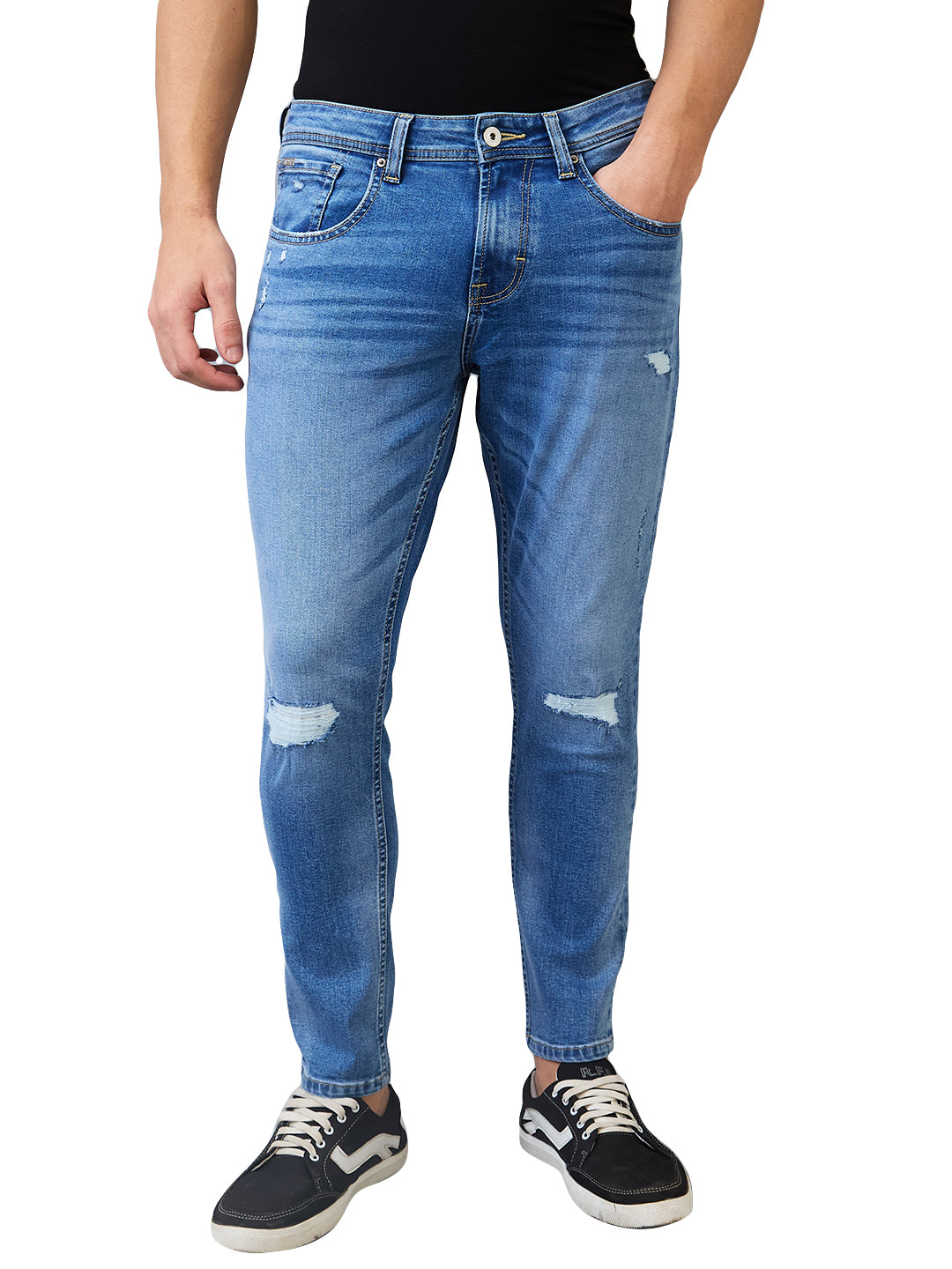Men's Blue Casual Slim Fit Jeans