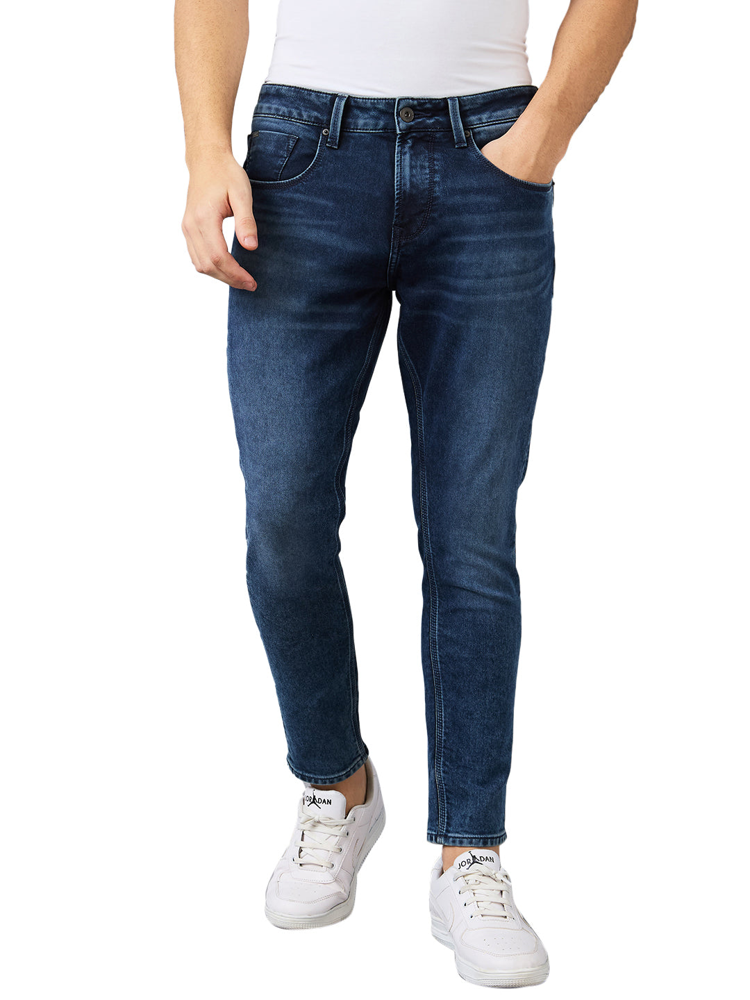 Men's Blue Casual Slim Fit Jeans