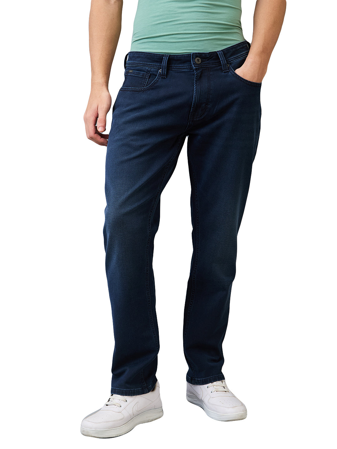 Men's Blue Casual Regular Fit Jeans