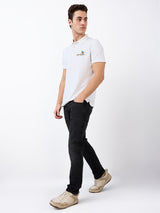 Men's Black Casual Regular Fit Jeans