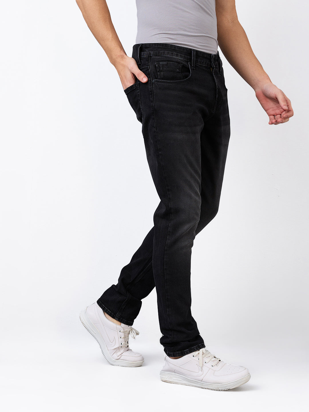 Men's Black Casual Slim Fit Jeans