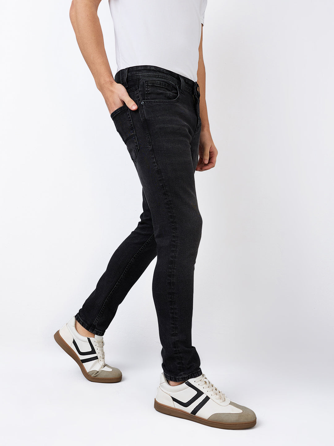 Men's Black Casual Slim Fit Jeans
