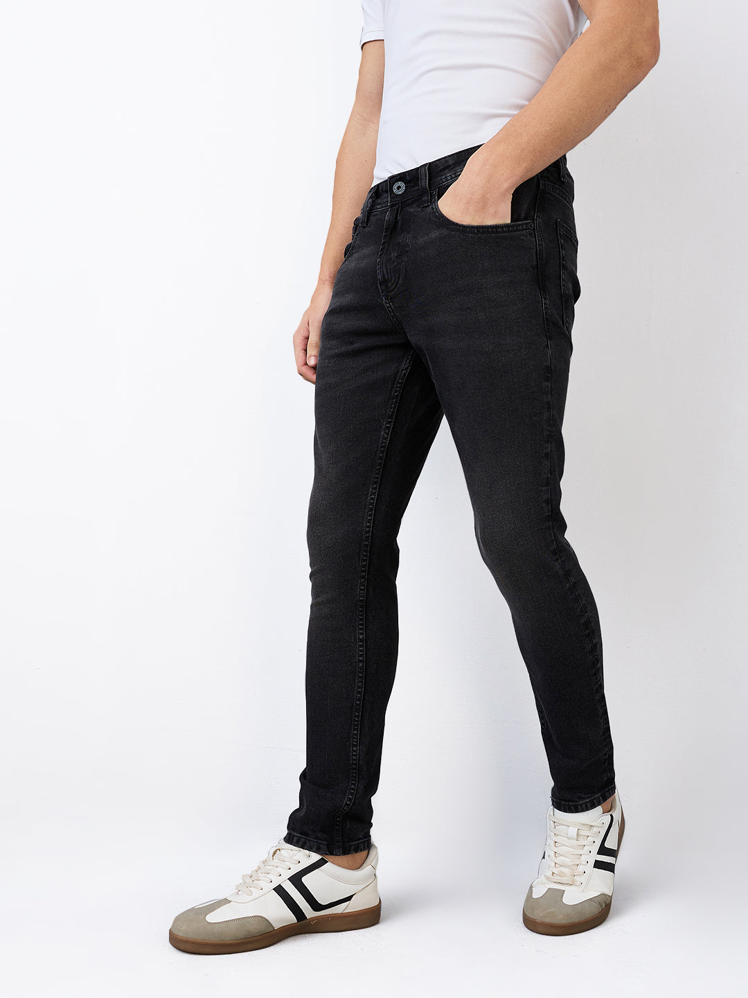 Men's Black Casual Slim Fit Jeans