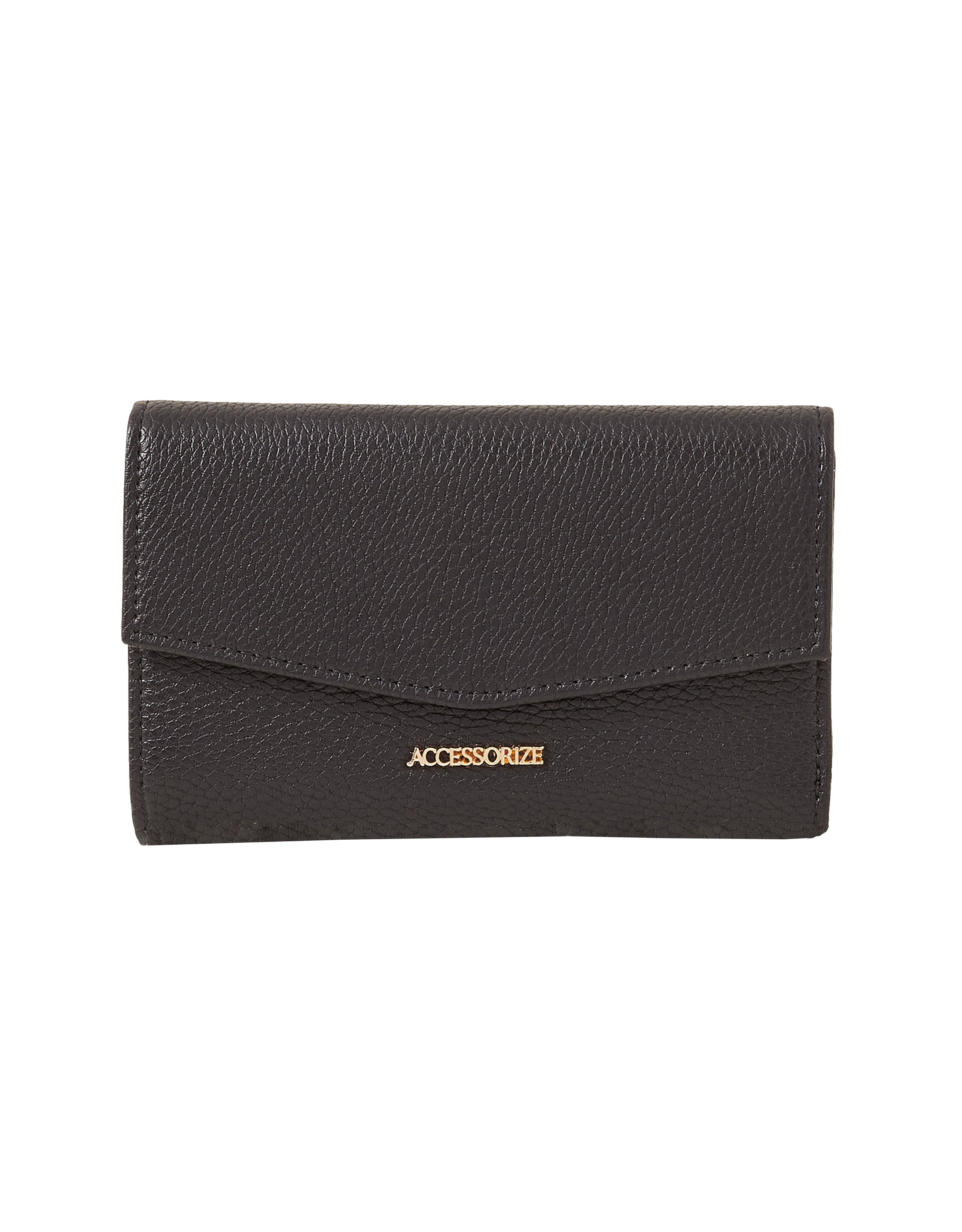 Women's Black Casual Textured Wallet