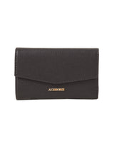 Women's Black Casual Textured Wallet