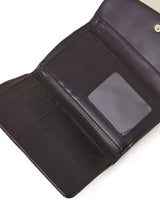 Women's Black Casual Textured Wallet