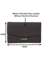 Women's Black Casual Textured Wallet